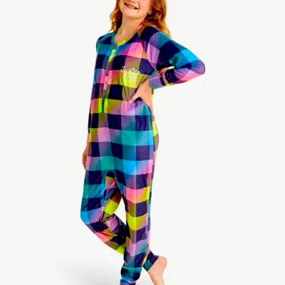 Justice Onesie Plaid Cozy Size 14 , warm and perfect for any time of year - Picture 3 of 15